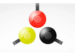 A product image displaying Google&#039;s Chromecast 2 in various colors. (Image Source: Google)