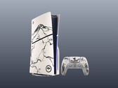 The PS5 and its controller with custom Ghost of Yotei skins.