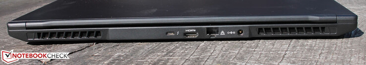 Back: RJ-45 (LAN), Thunderbolt 3/USB Type-C 3.1 Gen 2 (DisplayPort & G-Sync enabled, no Power Delivery, HDMI 2.0 HDCP 2.2)