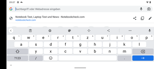 Keyboard in landscape mode