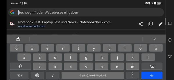 Keyboard in landscape mode
