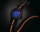 The Seiko 5 Sports x Bamford Limited Edition watch (pictured) has a teal dial accented by bold orange, blue, and white elements on both the face and the nylon strap. (Image source: Seiko)