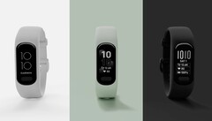 The Garmin Vivosmart 5 comes in two sizes and three colours. (Image source: Garmin)