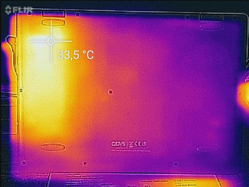 Temperature development underside (idle)