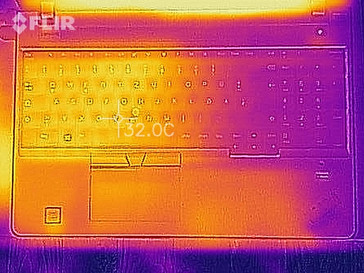 Temperature development upper side (idle)