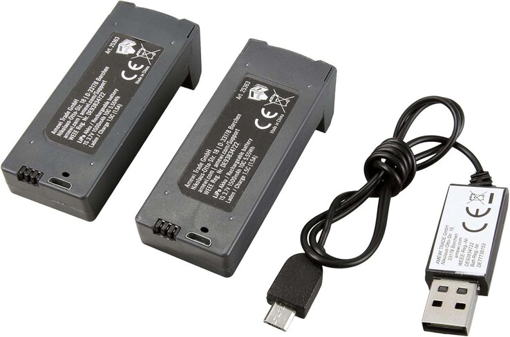 Two rechargeable batteries are included