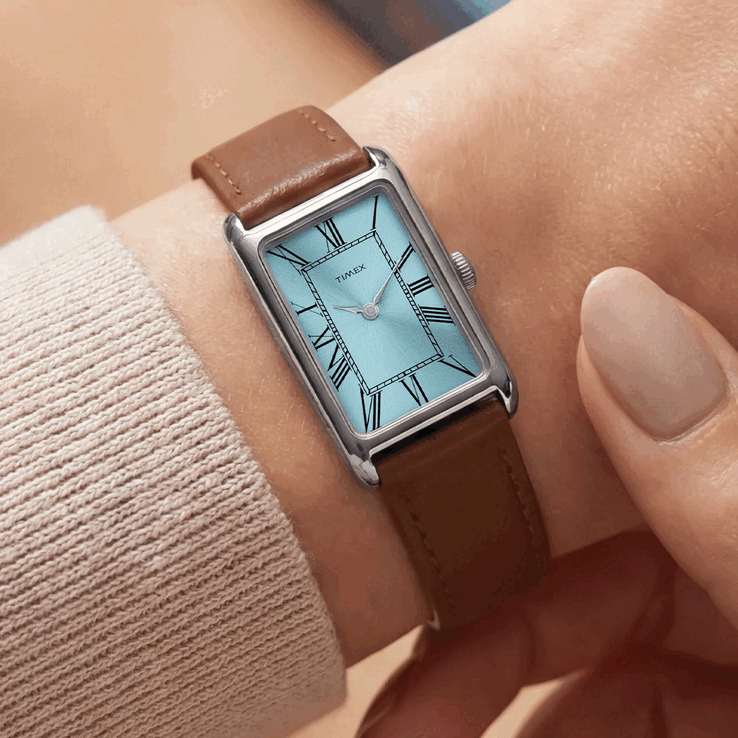 The Timex 1976 Lexington Reissue Inspired TW2Y78900 watch comes with a brown leather strap