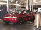 A Tesla Model Y autonomously driving to the parking lot during a Giga Texas factory tour by Lara Trump (Image source: Tesla North America on X)