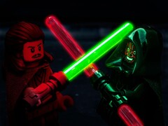 An image showing a battle between Qui-Gon Jinn and Darth Maul in LEGO. (Image source: matyasvargaphoto - Pixabay)