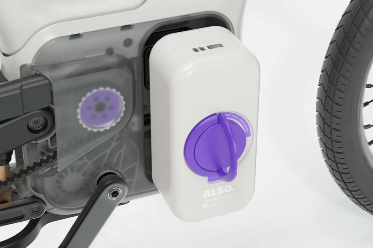 The battery can be removed and then functions as a power bank.