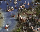 An image showing a naval battle in Cossacks 3.