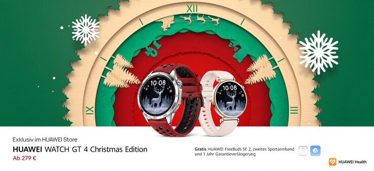 The Watch GT 4 Christmas Edition. (Source: Huawei DE)