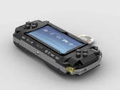 Rendered concept art for the Lego PSP 1000 with a UMD disc
