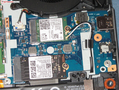 ... you will find the SSD (at the bottom of the picture; NVMe, M.2.2242) and the Wi-Fi module