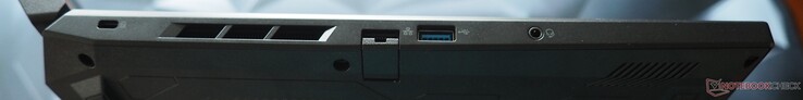 Left side: Kensington Lock, RJ45 Gigabit LAN, USB-A 3.2 Gen 2, audio combo