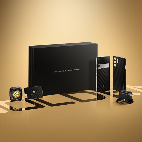 The RedMagic 10 Pro Golden Saga Edition comes with customized accessories and a special gift box. (Image source: RedMagic)