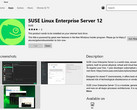 SUSE Linux Enterprise Server 12 page in Windows Store, only available for members of the Windows Insider program 