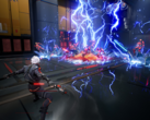 In Terminull Brigade, players team up as cybernetic enforcers to take down rogue AI factions in a cyberpunk-themed city. Pictured - an ingame screenshot. (Image source: Steam)