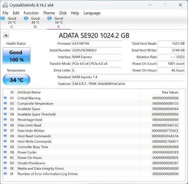 ADATA SE920 works with PCIe 4.0 x4
