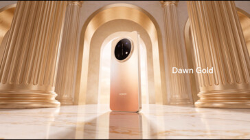The Honor X9e Pro in Dawn Gold.