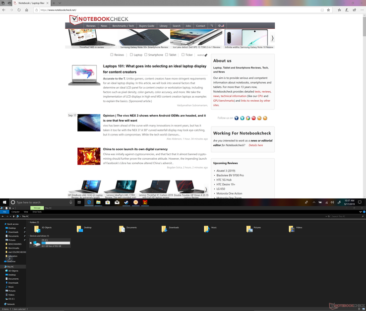 Screenshot of dual screen mode for a combined resolution of 3840 x 3270