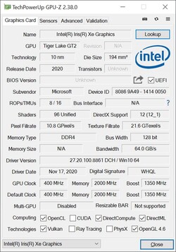 GPU-Z Intel Xe Graphics G7