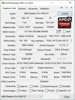 GPU-Z Radeon RX 5700 XT