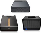 Seagate One Touch (top), FireCuda X Vault (left), and LaCie 8big Pro5 (right).