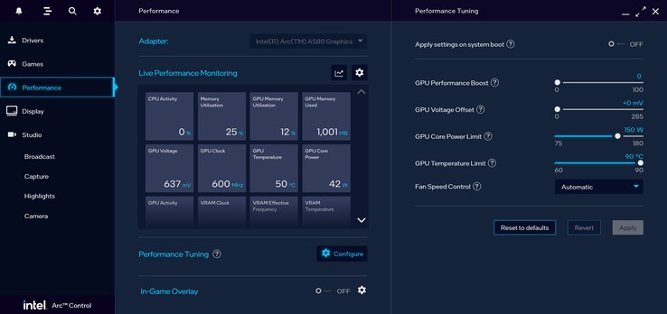 Intel driver settings