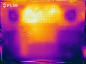Heat map of the bottom of the device under sustained load
