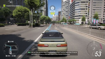 Driving to the next race in the open world