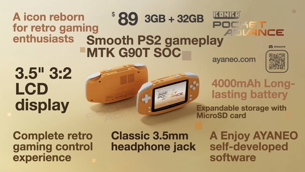 The Konkr Pocket Advance has the same processor as the Ayaneo Pocket Air Mini.
