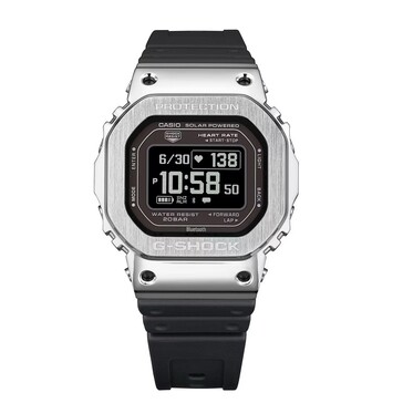Casio G-Shock GM-H5600-1 with a metal silver case and inverted LCD.
