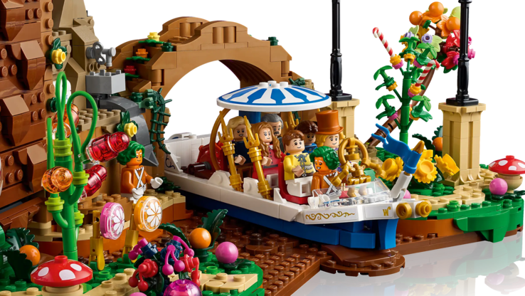 An image of the new LEGO set showing the figurines in the Wonkatania. (Image source: LEGO)