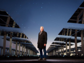 (Pictured) Scientist John Sandusky amid heliostats at the National Solar Thermal Test Facility (New Mexico). (Image source: Craig Fritz)