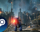 A screenshot from the game Warhammer 40,000: Space Marine 2 that shows off the environment art in the game. (Source: Steam - Edited)
