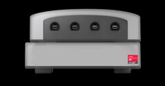The EmuDeck Machines EM2 and docking station resemble a cross between the Dreamcast and the Sega CD. (Image source: EmuDeck)