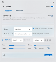 Audio settings