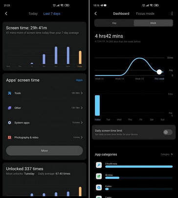 Old UI left/new UI right. (Image source: XDA Developers)