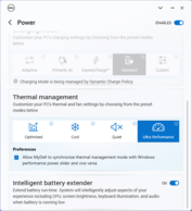 Thermal Management power profile settings