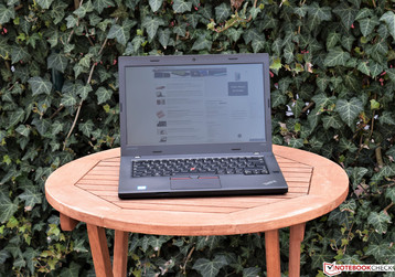 The Lenovo ThinkPad T470p in the shade.
