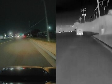 Split screen mode making a pedestrian visible