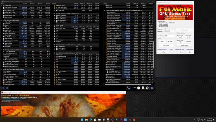 FurMark stress test (PT, 100%, Performance BIOS)