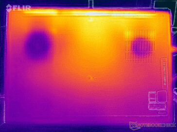 Surface temperatures during stress test (bottom side)