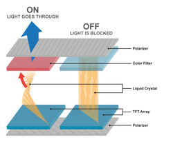 Schematic of a Twisted Nematic LCD display. (Source: PC World)