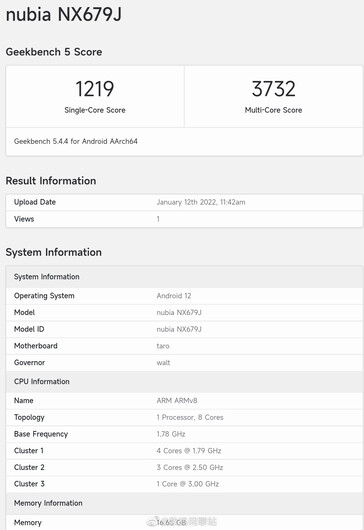 The "RedMagic 7" storms onto Geekbench. (Source: Geekbench via Digital Chat Station)