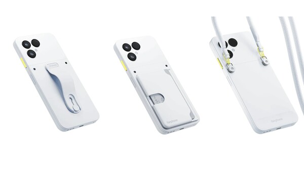 The Fairphone 6 supports modular accessories that can be attached to the back panel. (Image source: Fairphone)