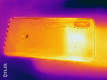 Heat-map of the rear of the device under load