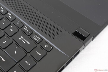 Hinges can open the full 180 degrees unlike on most other gaming laptops. Lid isn't as rigid as on a Razer Blade