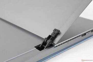 Metal hinges are rigid and firm at all angles. The back panel cannot be easily removed